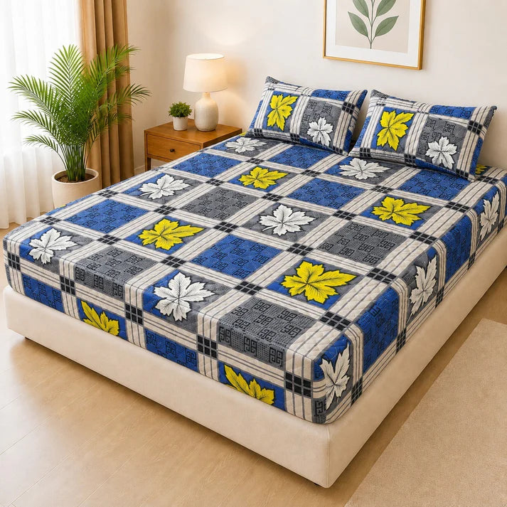 Printed 3 Piece's Quilted Bedsheets Set (100% Waterproof) New Arrivals! Luxury Bedsheet tm-0017